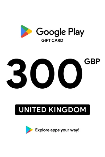 Google Play 300 GBP Gift Card (United Kingdom) - Digital Key