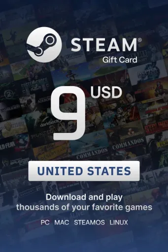 Steam Wallet 9 USD Gift Card (United States) - Digital Key