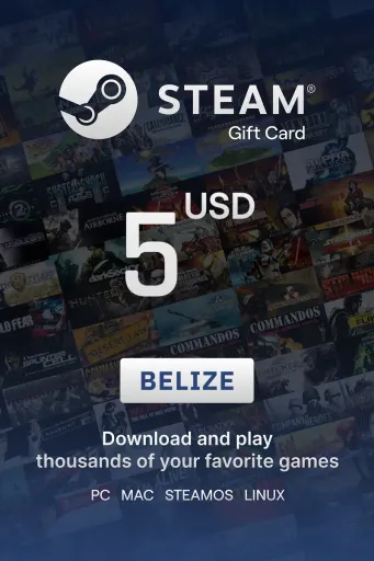 Steam Wallet 5 USD Gift Card (Belize) - Digital Key