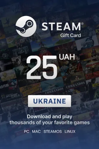 Steam Wallet 25 UAH Gift Card (Ukraine) - Digital Key