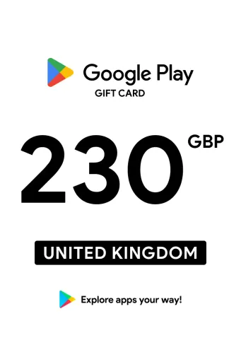 Google Play 230 GBP Gift Card (United Kingdom) - Digital Key