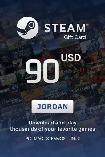 Steam Wallet 90 USD Gift card (Jordan) - Digital Key