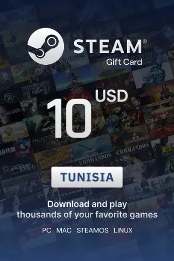 Steam Wallet 10 USD Gift card (Tunisia) - Digital Key
