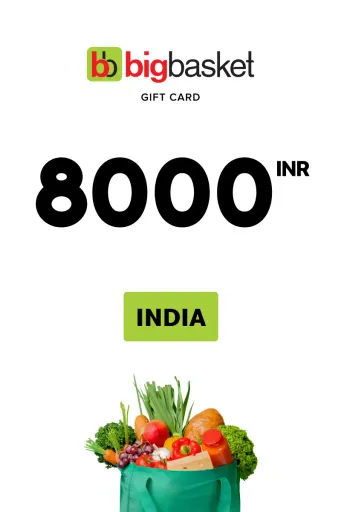 Product Image - Bigbasket 8000 INR Gift Card (India) - Digital Key