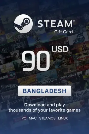 Steam Wallet 90 USD Gift card (Bangladesh) - Digital Key