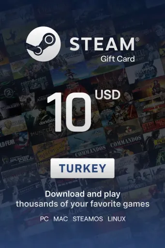 Steam Wallet 10 USD Gift Card (Turkey) - Digital Key