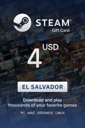 Steam Wallet 4 USD Gift Card (El Salvador) - Digital Key