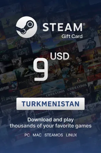 Steam Wallet 9 USD Gift Card (Turkmenistan) - Digital Key