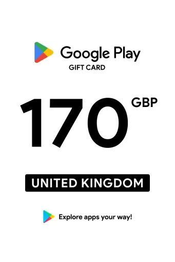 Google Play 170 GBP Gift Card (United Kingdom) - Digital Key