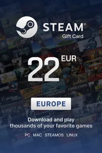 Steam Wallet 22 EUR Gift Card (Europe) - Digital Key