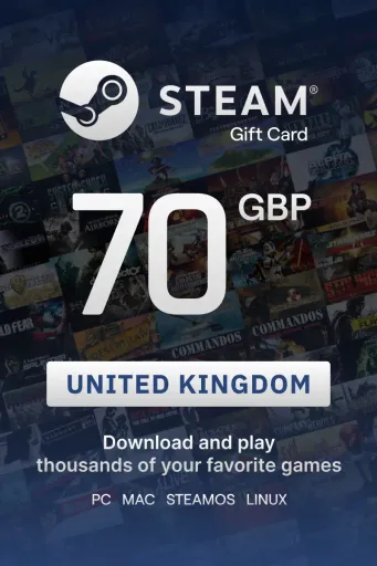 Steam Wallet 70 GBP Gift Card (United Kingdom) - Digital Key