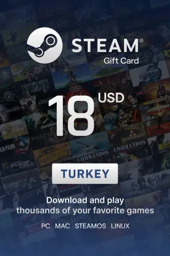 Steam Wallet 18 USD Gift Card (Turkey) - Digital Key