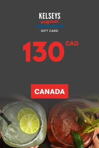 Product Image - Kelsey's 130 CAD Gift Card (Canada) - Digital Key