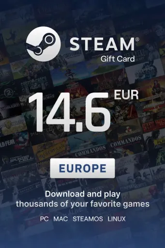 Steam Wallet 14.6 EUR Gift Card (Europe) - Digital Key