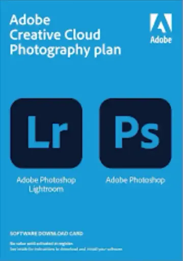 Adobe Creative Cloud Photography Plan Subscription (Global) 1 Year 1 TB - Digital Key