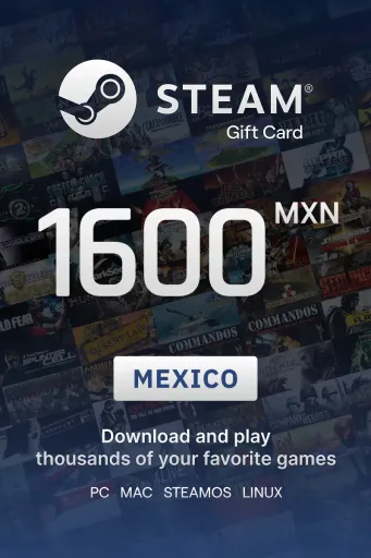 Steam Wallet 1600 MXN Gift Card (Mexico) - Digital Key