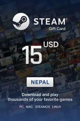 Steam Wallet 15 USD Gift card (Nepal) - Digital Key