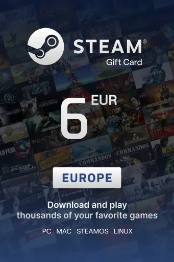 Steam Wallet 6 EUR Gift Card (Europe) - Digital Key