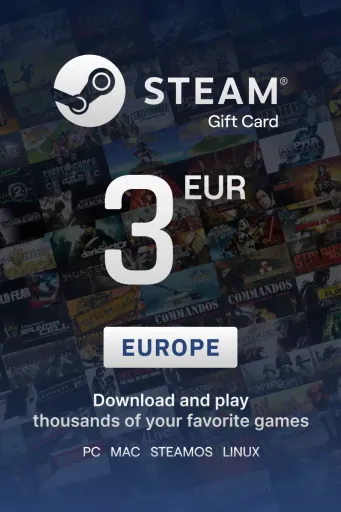 Steam Wallet 3 EUR Gift Card (Europe) - Digital Key