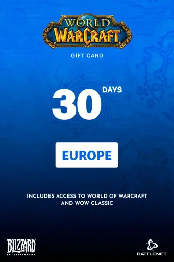 Product Image - World of Warcraft 30 Days Time Card (Europe) (PC) - Battle.net - Digital Key