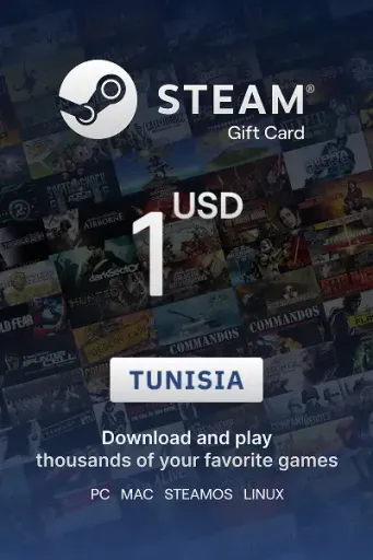 Steam Wallet 1 USD Gift card (Tunisia) - Digital Key