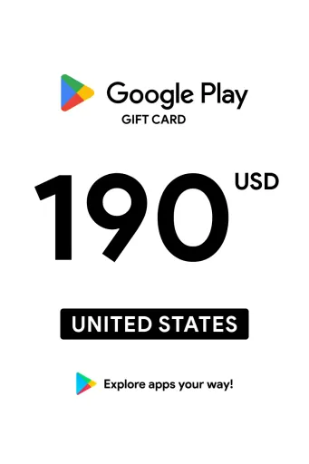 Google Play 190 USD Gift Card (United States) - Digital Key