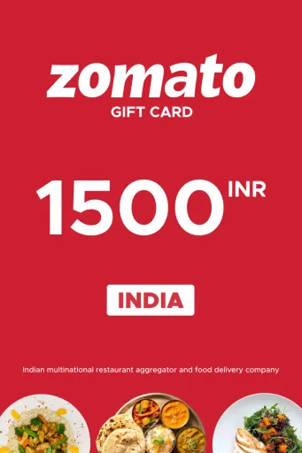 Zomato 1500 INR Gift Card (India) - Digital Key