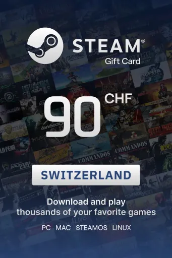 Steam Wallet 90 CHF Gift Card (Switzerland) - Digital key
