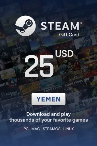 Steam Wallet 25 USD Gift Card (Yemen) - Digital Key