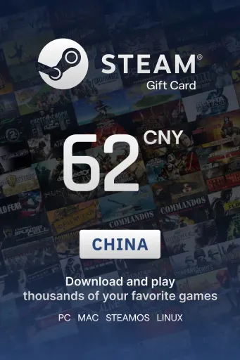 Steam Wallet 62 CNY Gift Card (China) - Digital Key