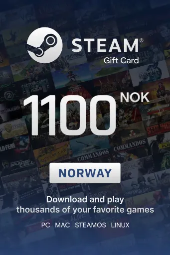 Steam Wallet 1100 NOK Gift Card (Norway) - Digital Key