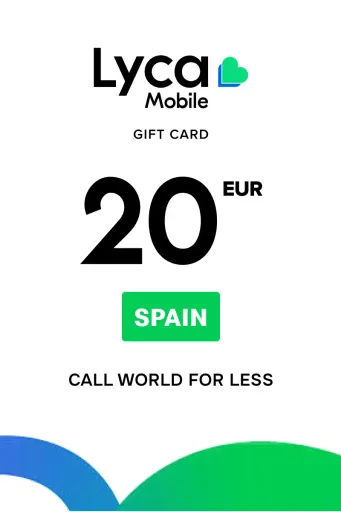Lycamobile 20 EUR Gift Card (Spain) - Digital Key