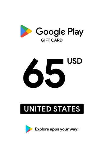 Google Play 65 USD Gift Card (United States) - Digital Key