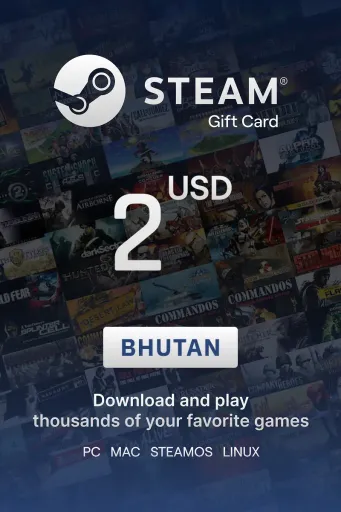 Steam Wallet 2 USD Gift card (Bhutan) - Digital Key