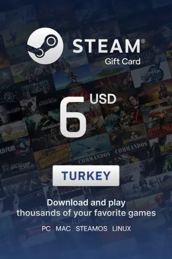 Steam Wallet 6 USD Gift Card (Turkey) - Digital Key