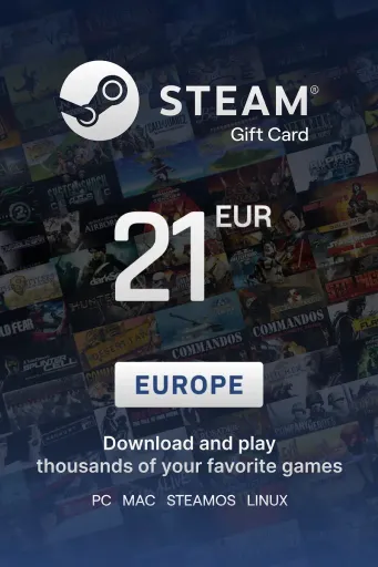 Steam Wallet 21 EUR Gift Card (Europe) - Digital Key