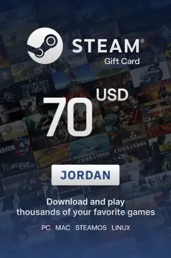 Steam Wallet 70 USD Gift card (Jordan) - Digital Key