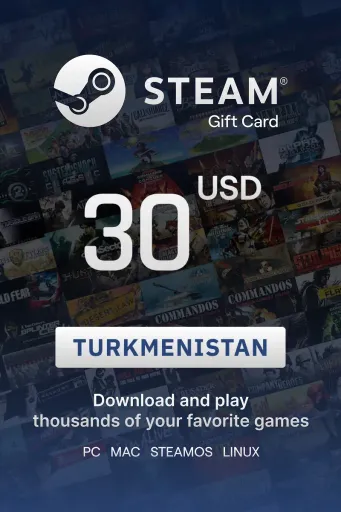 Steam Wallet 30 USD Gift Card (Turkmenistan) - Digital Key