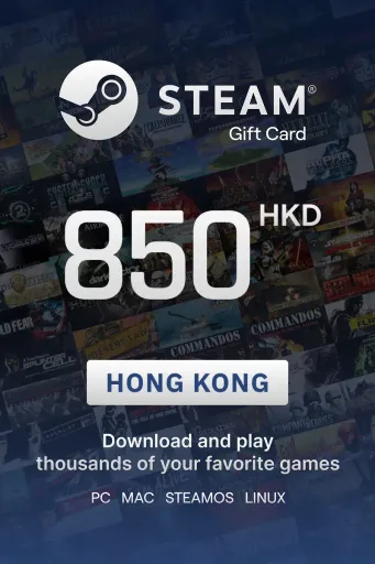 Steam Wallet 850 HKD Gift Card (Hong Kong) - Digital Key