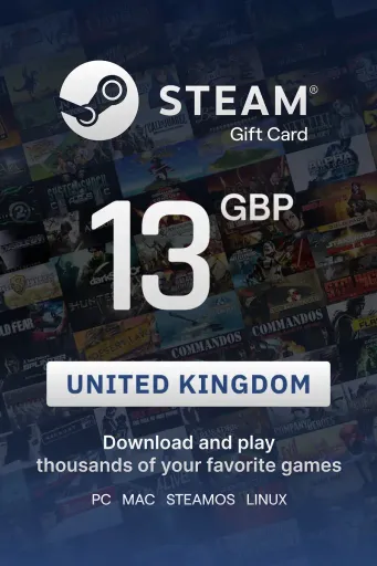 Steam Wallet 13 GBP Gift Card (United Kingdom) - Digital Key