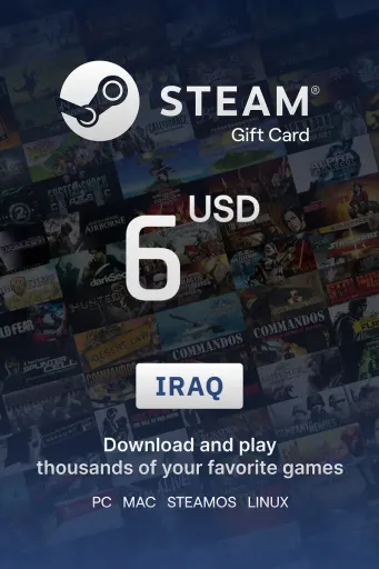 Steam Wallet 6 USD Gift card (Iraq) - Digital Key