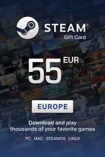 Steam Wallet 55 EUR Gift Card (Europe) - Digital Key