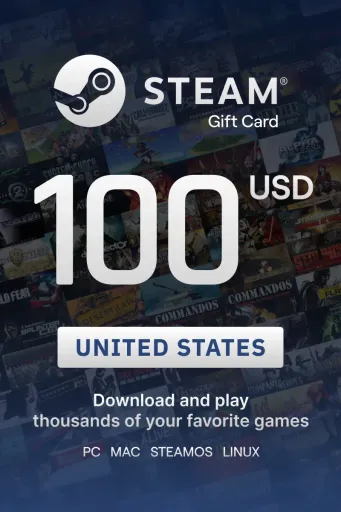 Steam Wallet 100 USD Gift Card (United States) - Digital Key