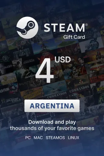 Steam Wallet 4 USD Gift Card (Argentina) - Digital Key