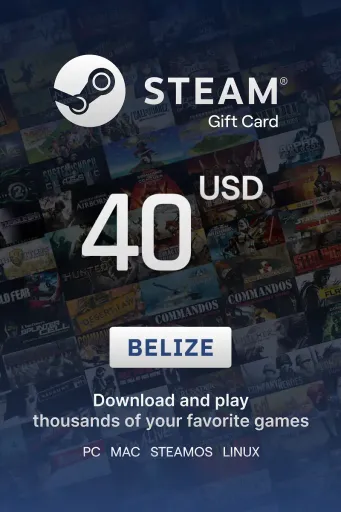 Steam Wallet 40 USD Gift Card (Belize) - Digital Key