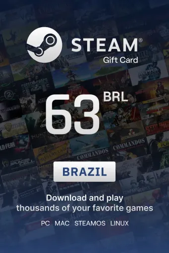Steam Wallet 63 BRL Gift Card (Brazil) - Digital Key