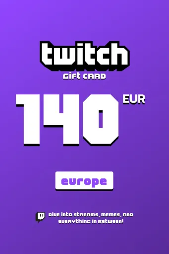 Twitch 140 EUR Gift Card (Europe) - Digital Key