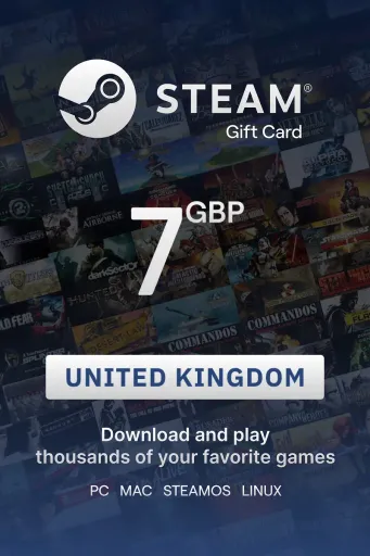 Steam Wallet 7 GBP Gift Card (United Kingdom) - Digital Key