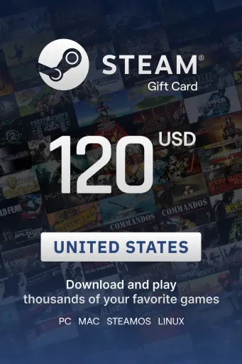 Steam Wallet 120 USD Gift Card (United States) - Digital Key