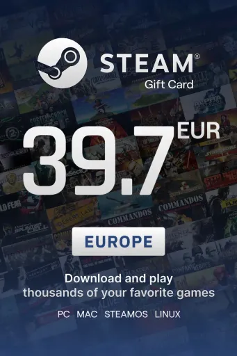 Steam Wallet 39.7 EUR Gift Card (Europe) - Digital Key